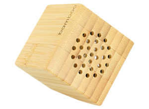 Parlante madera bamboo cubo