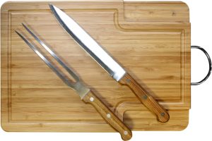 Set Parrillero BBQ Tabla y 2 Utensilios